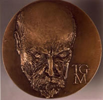 Medaile s portrétem T. G. Masaryka (M. Truhlíková) - bronz, průměr 20 cm