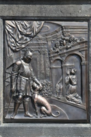 tzv. Desky štěstí (Karlův most, podstavec sochy sv. Jana Nepomuckého) - bronz, 53 x 65 cm